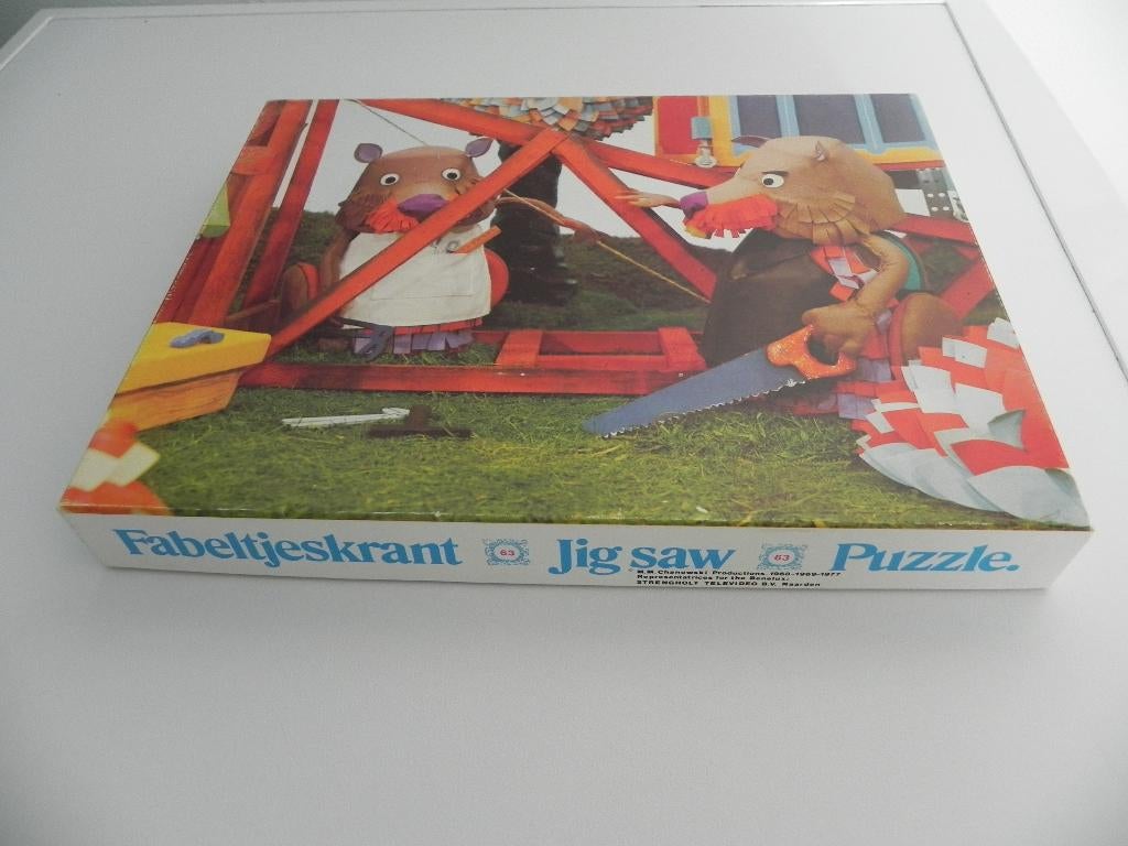 Fabeltjeskrant puzzle puzzel Ed en Willem Bever vintage, Ophalen, Minder dan 500 stukjes, Gebruikt, Legpuzzel