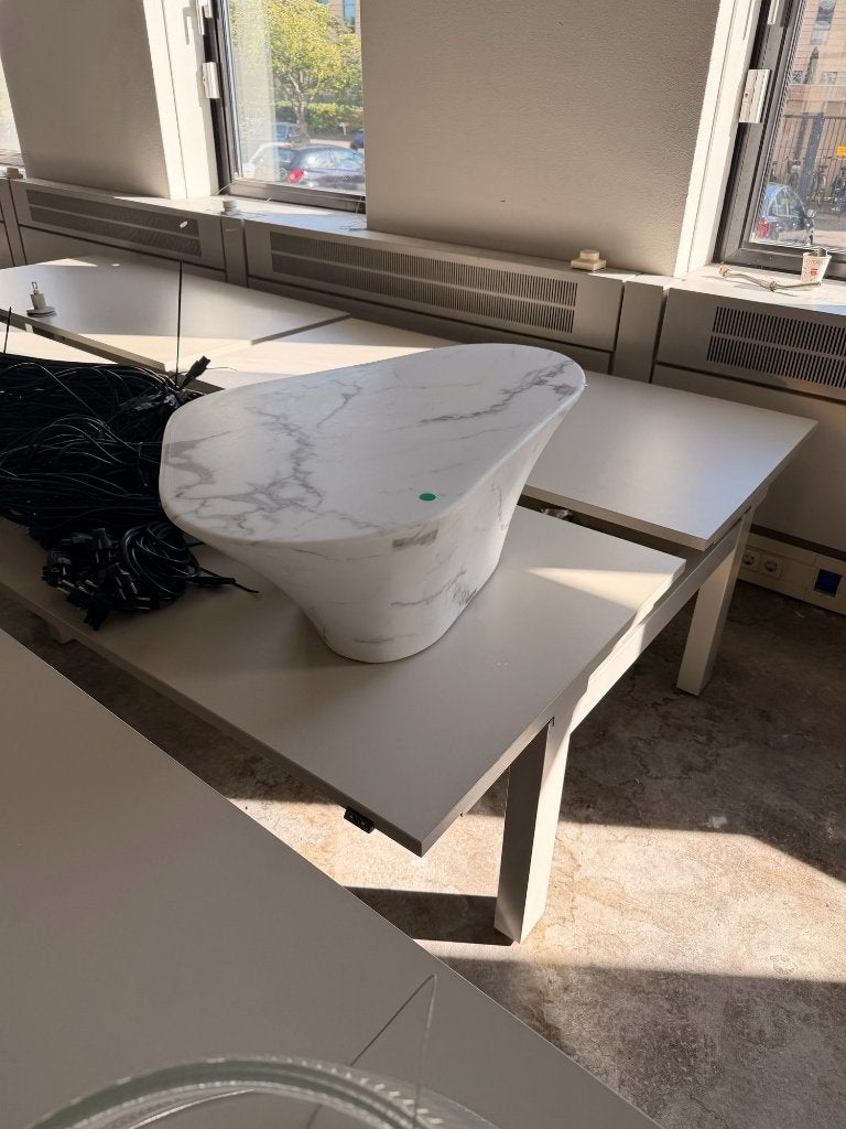 Pols Potten Marble Look salontafel ovaal – marmerlook, Ophalen, Gebruikt, 100 tot 150 cm, 50 tot 100 cm