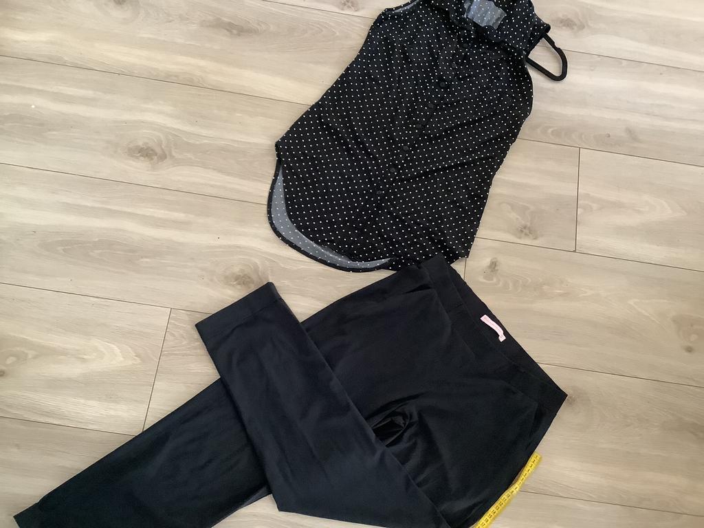 Studio Anneloes M travelstof broek met blouse, Kleding | Dames, Ophalen of Verzenden, Zo goed als nieuw, Zwart, Lang