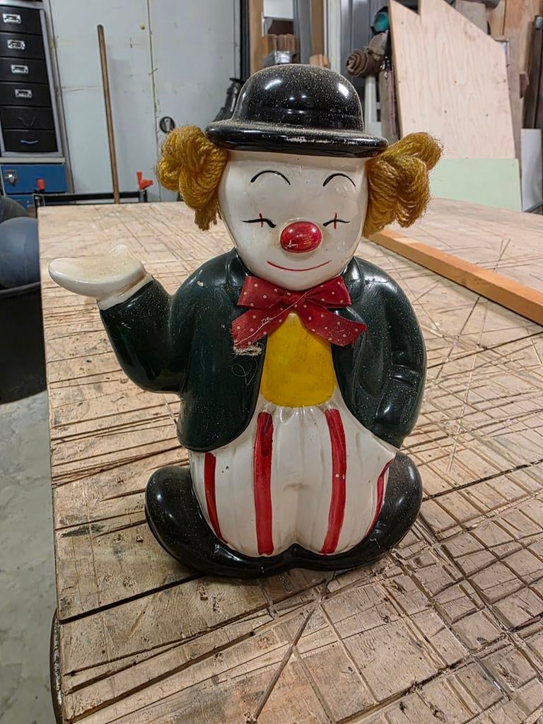 Oude Clown Spaarpot - Uniek Verzamelobject, Gebruikt, Onbekend, Ophalen of Verzenden, Onbekend