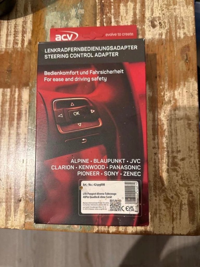 ACV Stuurwielbedieningsadapter Peugeot (40-pins Quadlock), Auto diversen, Ophalen of Verzenden