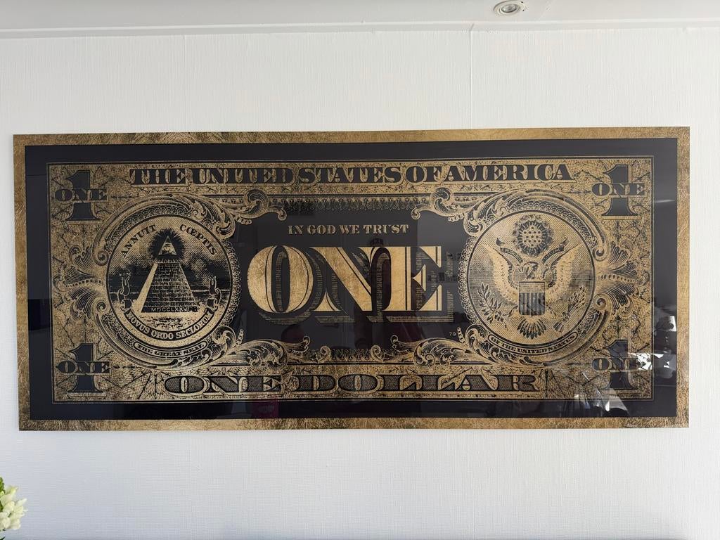 Custom Grote Dollar Poster op Dibond, Huis en Inrichting, Woonaccessoires | Schilderijen, Tekeningen en Foto's, Ophalen, 125 cm of meer