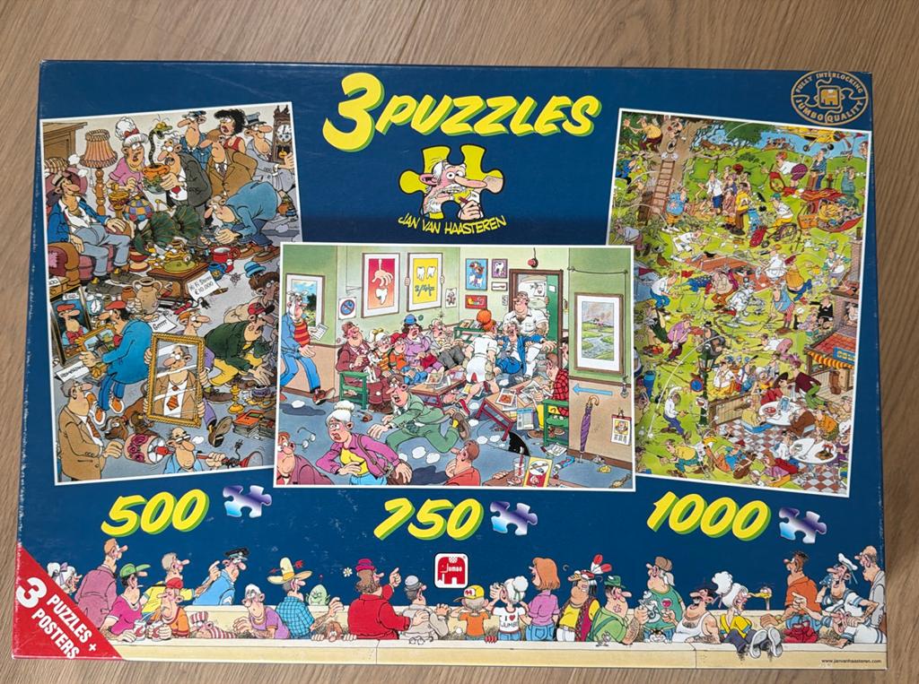 Jan van Haasteren - drie keer, Ophalen, 500 t/m 1500 stukjes, Gebruikt, Legpuzzel