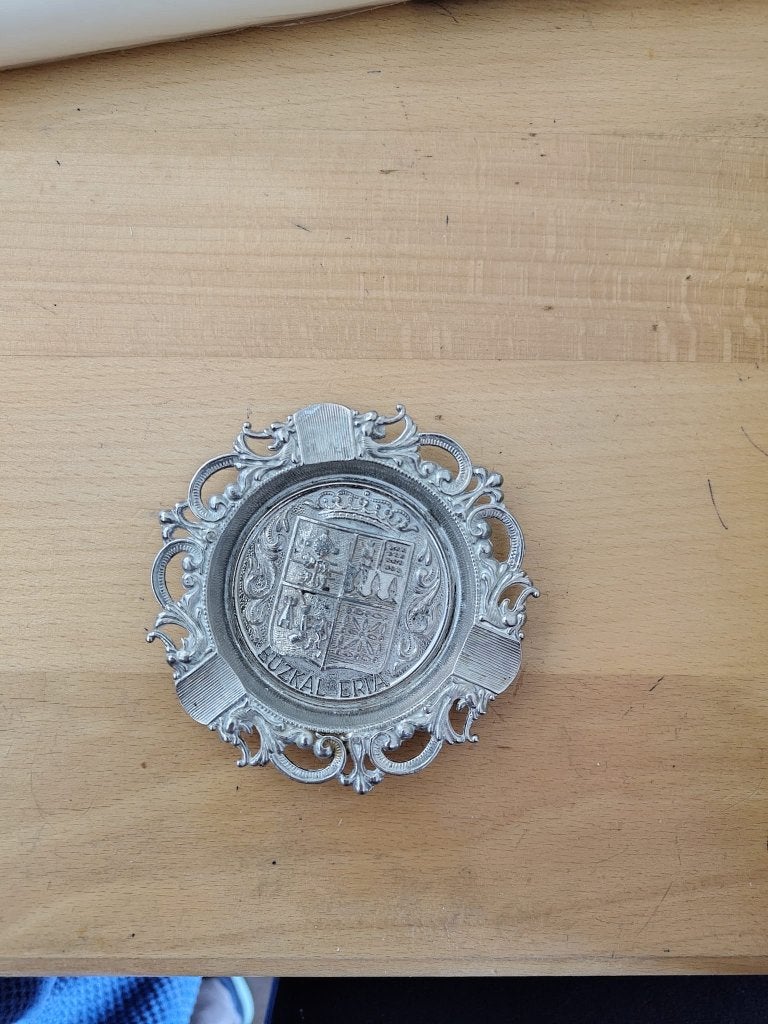 Zilverkleurige asbak, Ophalen of Verzenden, Zo goed als nieuw, Asbak