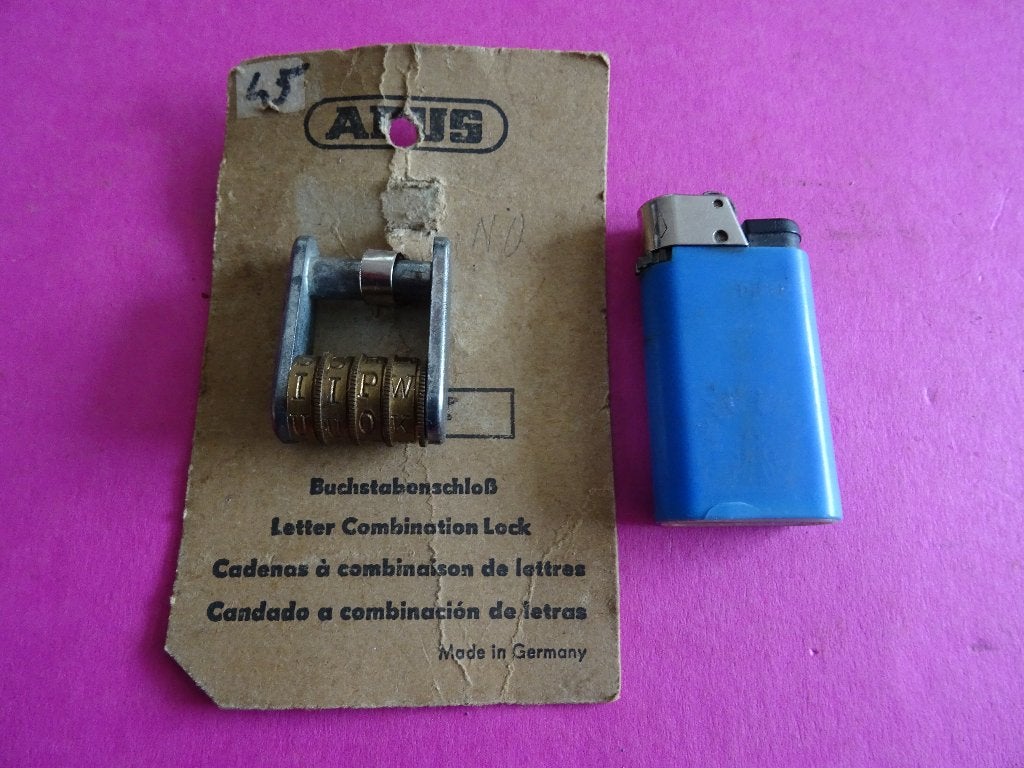OUD ANTIEK CODE LETTERSLOT HANGSLOT SLOT SLOTEN VERPAKKING, Antiek en Kunst, Ophalen of Verzenden