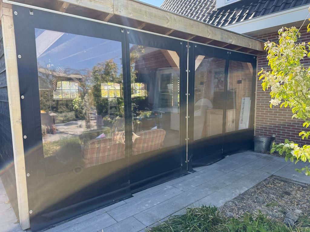Tentzeilen zijwanden met ramen, Tuin en Terras, Partytenten, Ophalen, Overige typen, Zo goed als nieuw, 4 tot 6 meter