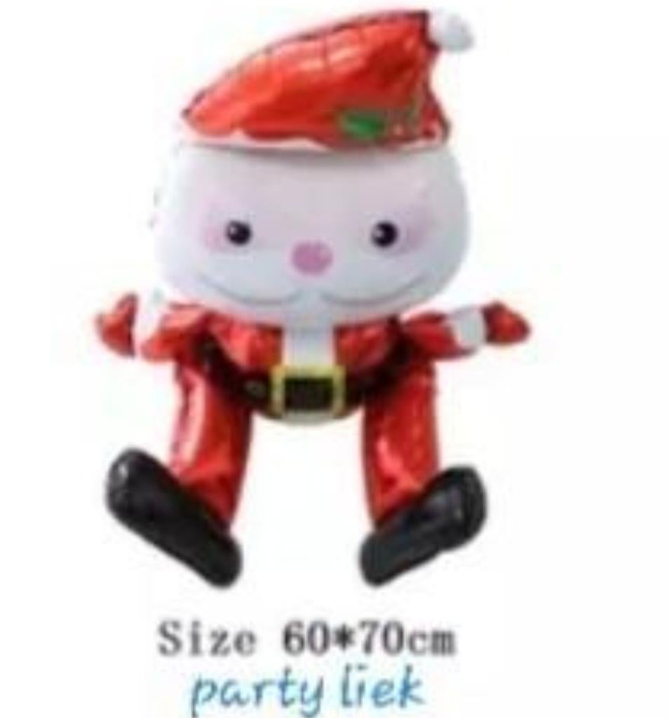 Kerstman folieballon en 5x confetti ballonnen nr K609, Ophalen of Verzenden, Nieuw, Versiering, Verjaardag