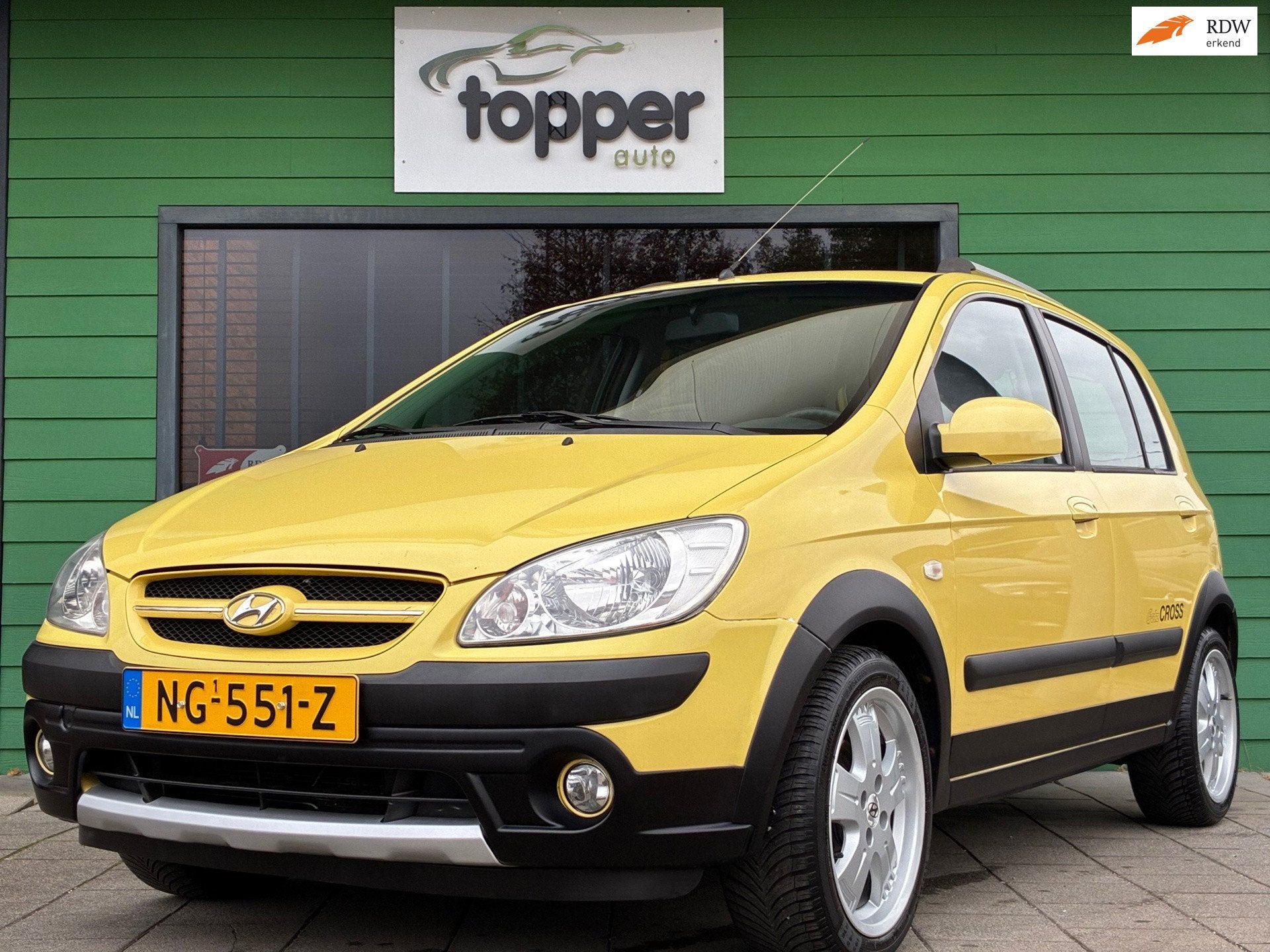 Hyundai Getz 1.4i Dynamic Sport|Airco|Elektr.ramen|LM-Velgen, Voorwielaandrijving, 450 kg, 4 cilinders, Geel