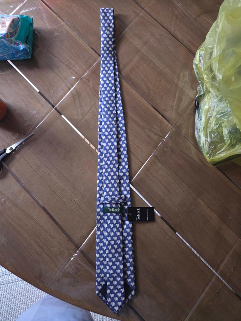 Nieuwe TieRack stropdas met patroon - Blauw/Wit, Blauw, TieRack, Nieuw, Ophalen of Verzenden