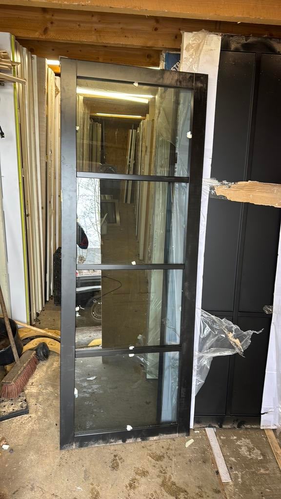 Stompe steellook deur 78x211.5 cm rookglas nr 392, Ophalen, Minder dan 80 cm, Binnendeur, Nieuw