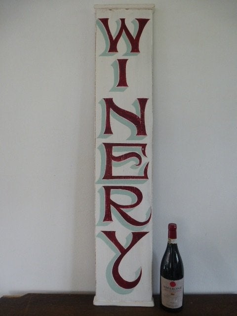 Houten bord Winery / handgeschilderd / wijn winkel / vintage, Huis en Inrichting, Ophalen of Verzenden, B6, Dj.kammeraat@telfort.nl