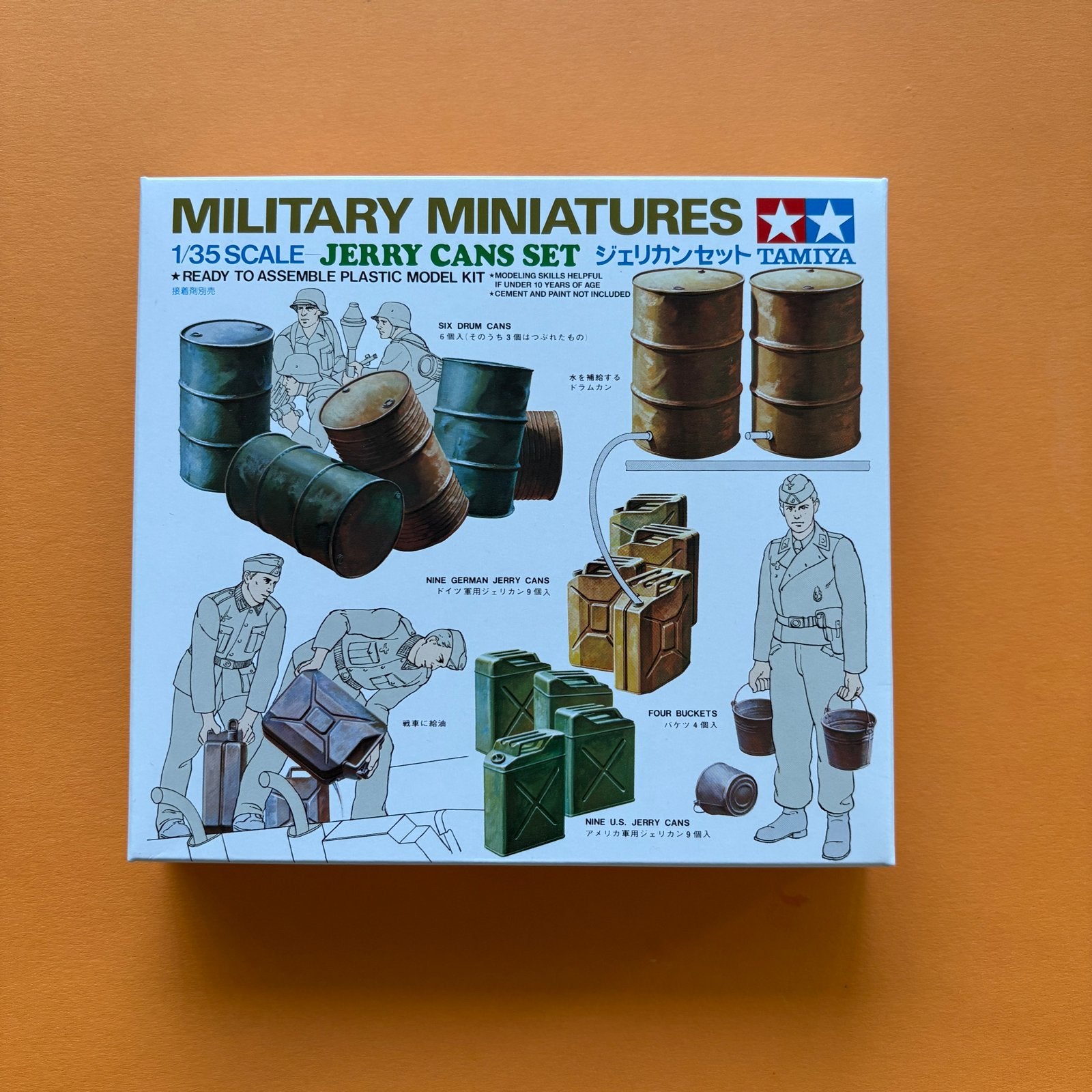 Tamiya Military Miniatures Jerry Cans Set 1/35 Schaal, Verzenden, 1:32 tot 1:50, Overige typen, Nieuw