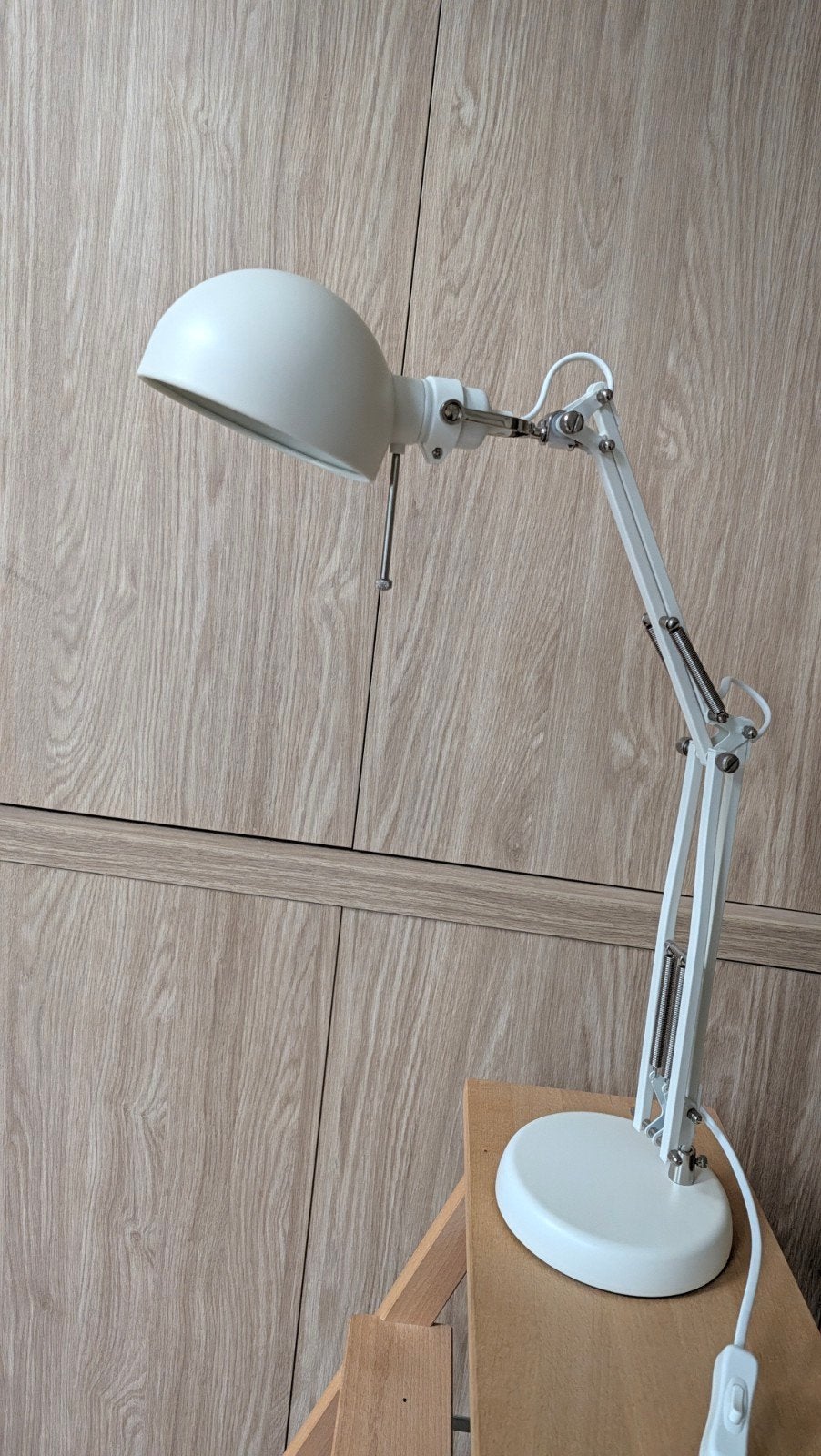 IKEA FORSÅ Bureaulamp - Wit, Verstelbaar, Ophalen, Bureaulamp, Gebruikt, E14 (klein)