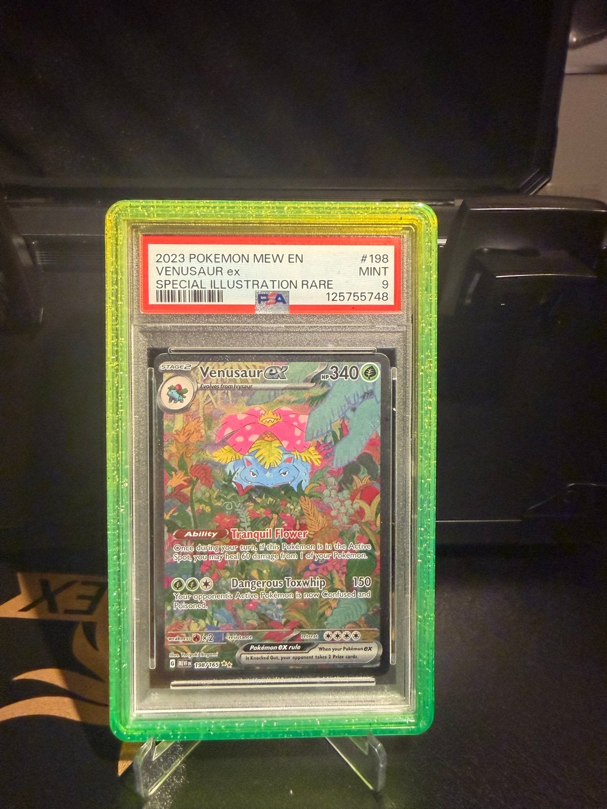 Pokémon Venusaur ex 198/165 PSA 9 - Scarlet & Violet 151 SIR, Ophalen of Verzenden, Zo goed als nieuw, Losse kaart, Foil