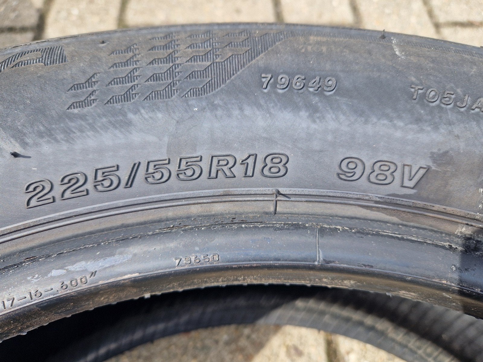 225-55-18 98V Bridgestone Turanza T005, Auto-onderdelen, Banden en Velgen, Ophalen, 18 inch, Gebruikt, Band(en)