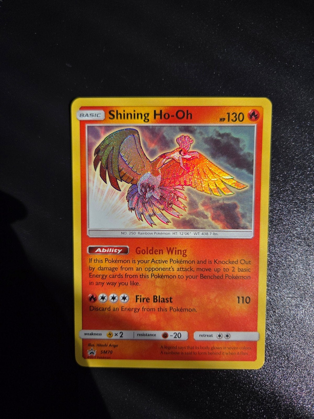 Shining Ho-Oh SM70 Pokemon Promo, Ophalen of Verzenden, Zo goed als nieuw