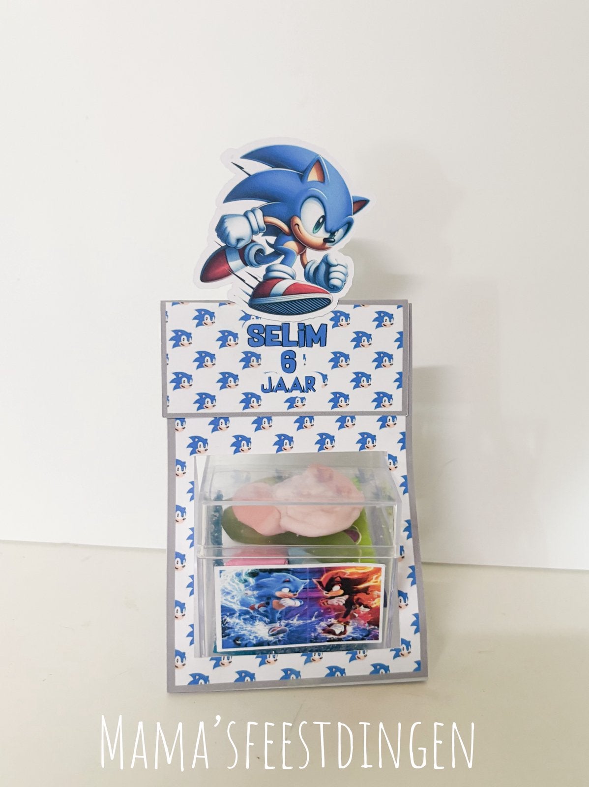 Trajtatie snoepbox sonic, Hobby en Vrije tijd, Feestartikelen, Ophalen of Verzenden, Zo goed als nieuw, Overige