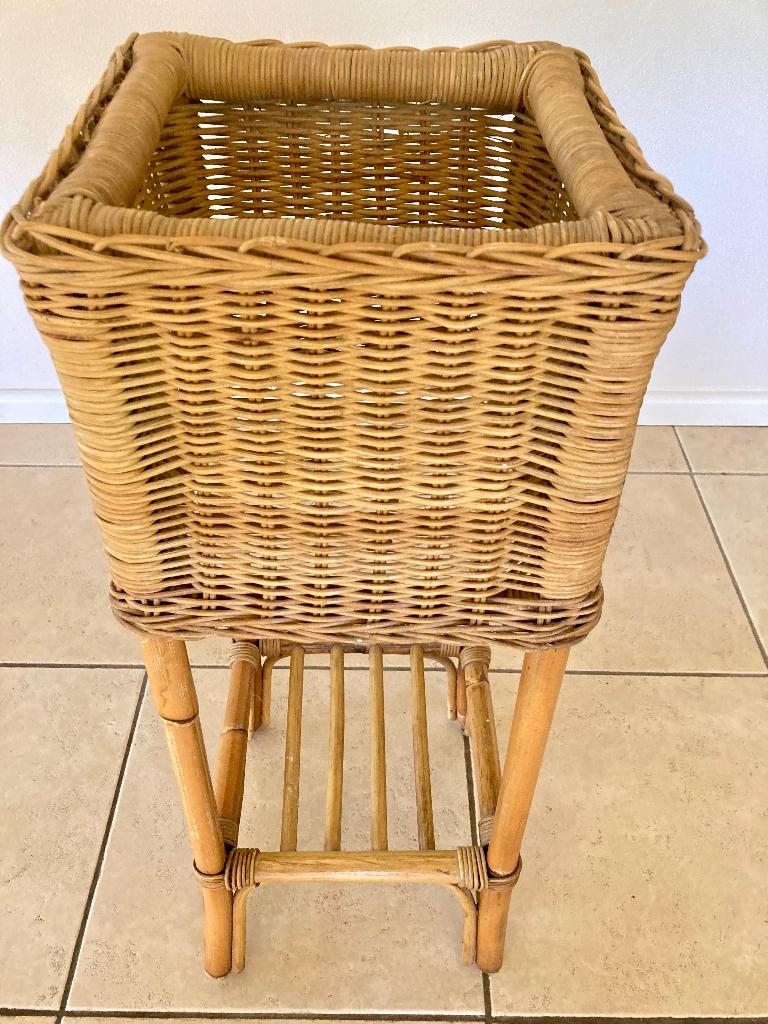 Retro rotan rieten plantenbak vierkant Boho plantenhouder, Huis en Inrichting, Woonaccessoires | Overige, Ophalen, Boho, N, N