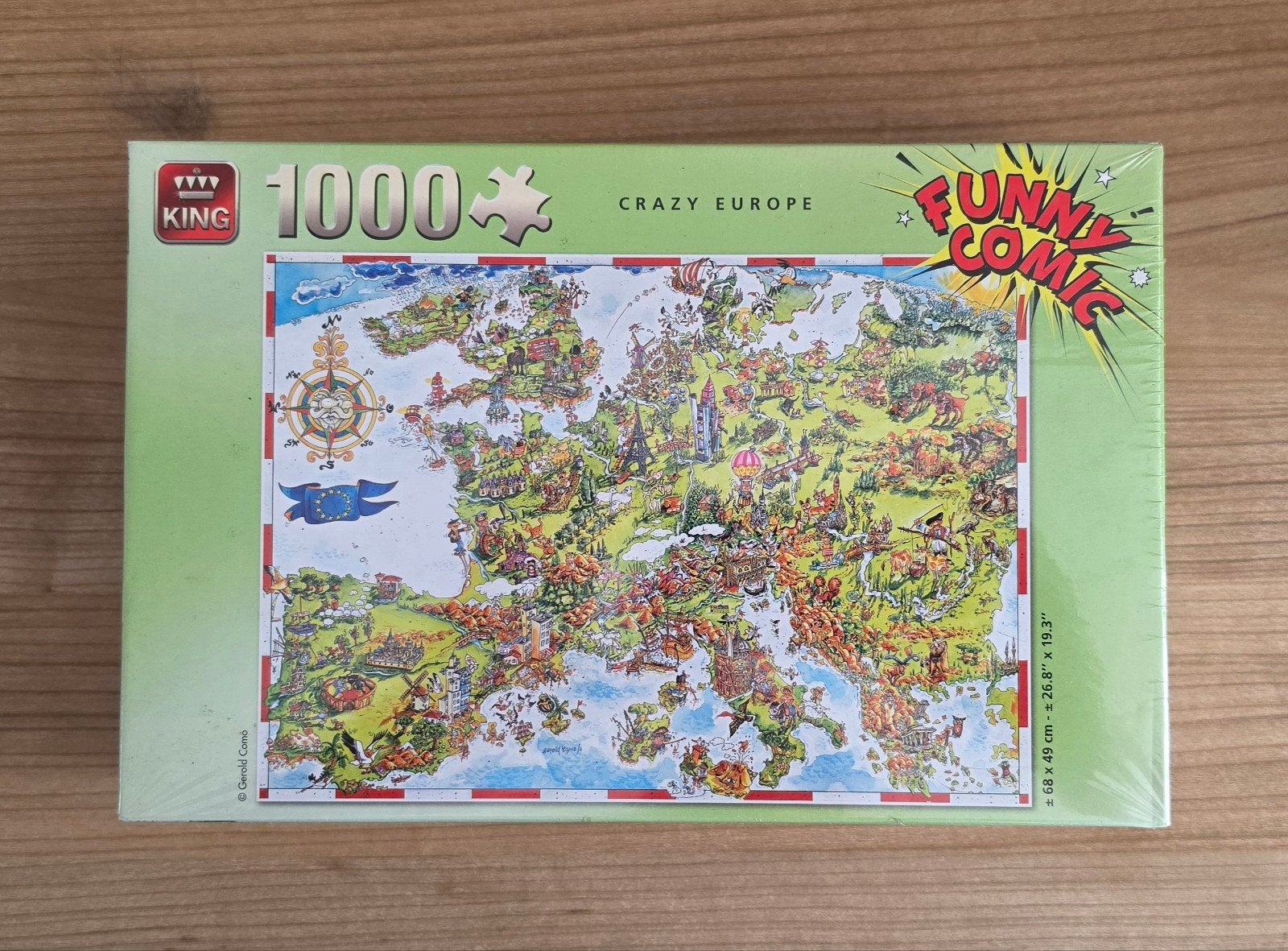 King Legpuzzel Crazy Europe, Ophalen of Verzenden, 500 t/m 1500 stukjes, Nieuw, Legpuzzel
