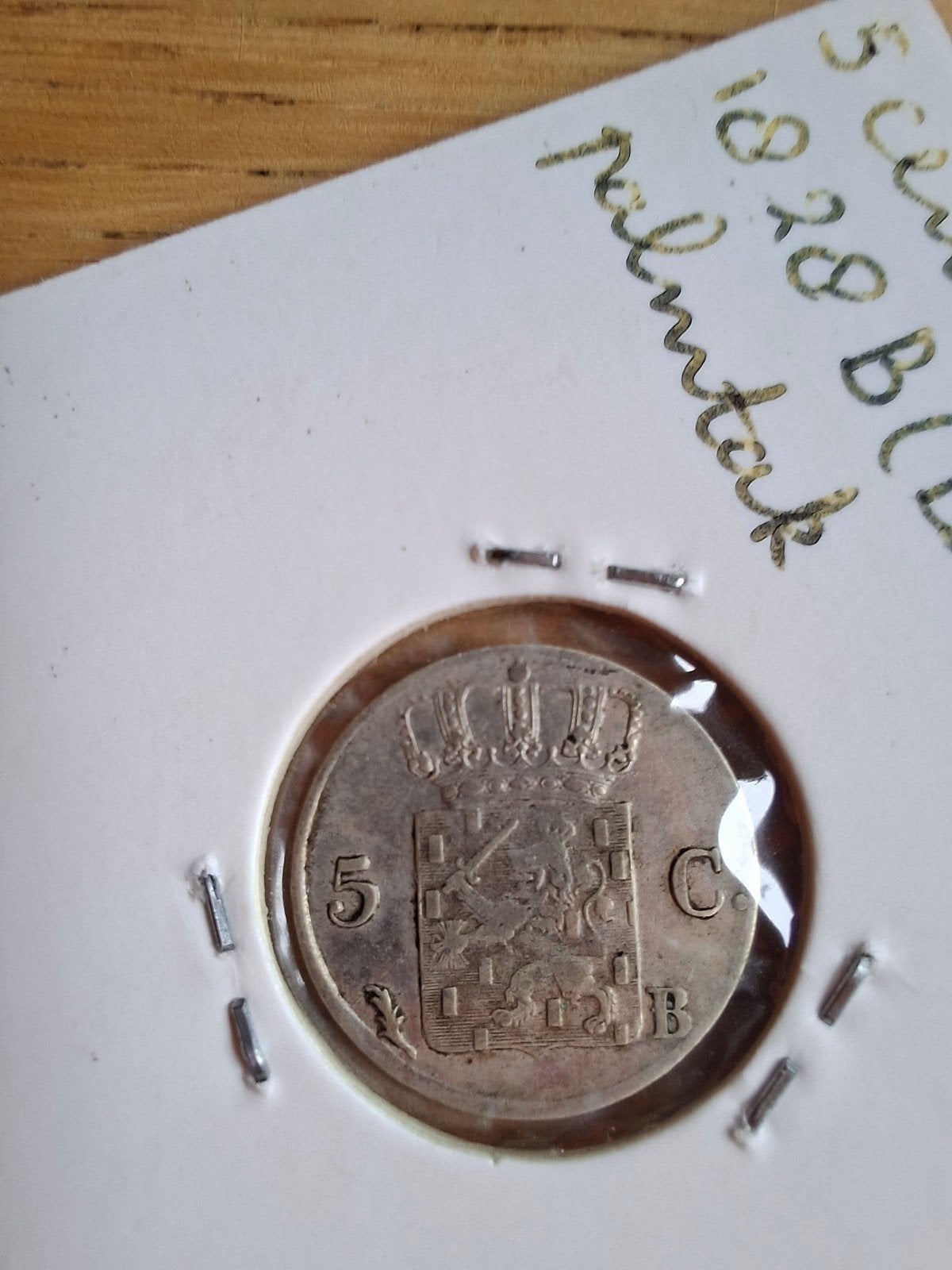 schaarse 5 cent 1828 b willem 1, Ophalen of Verzenden, Koning Willem I, 1 cent