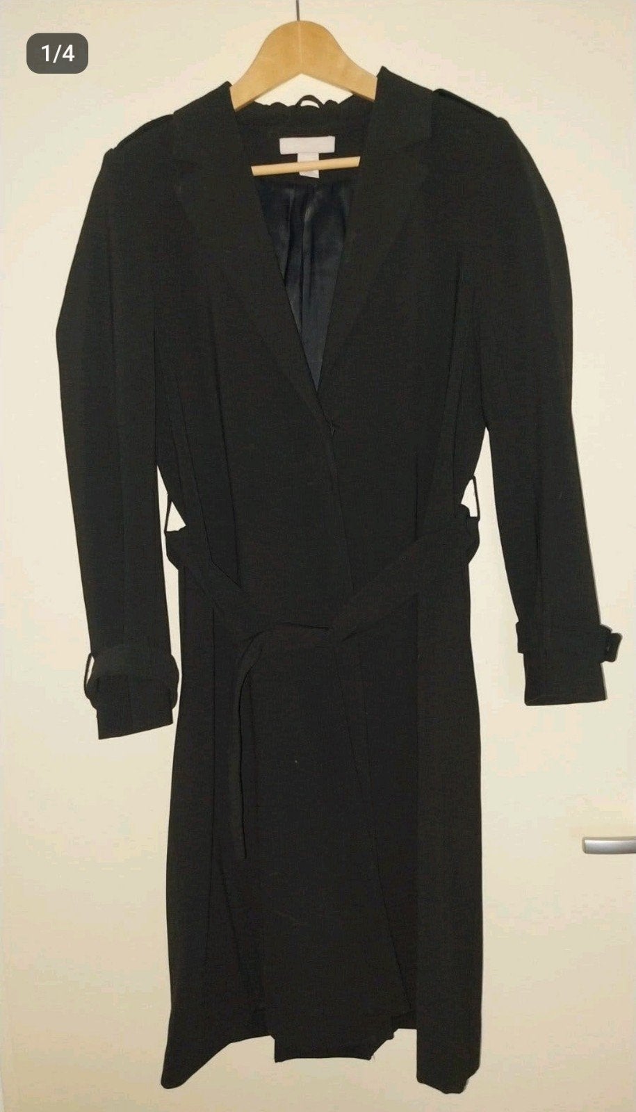 H&M trenchcoat zwart XS, Kleding | Dames, Jassen | Winter, Ophalen of Verzenden, Zo goed als nieuw, Maat 34 (XS) of kleiner, Zwart