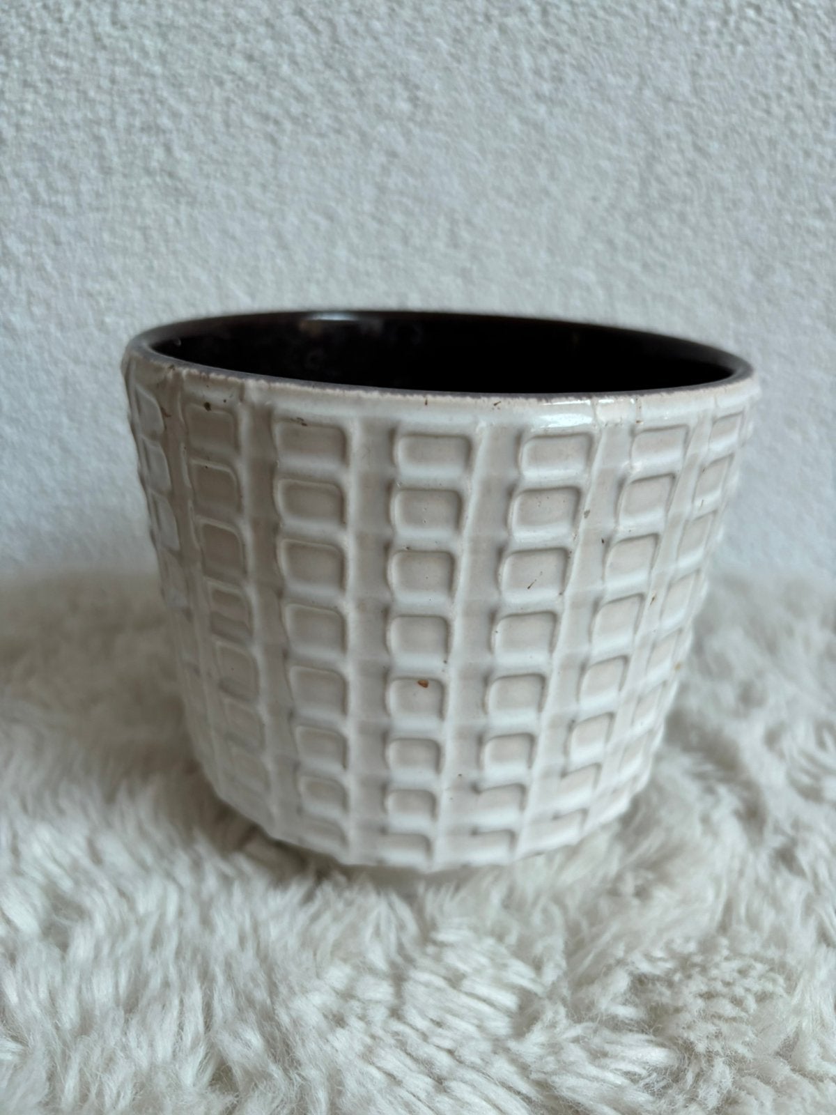 Retro bloempot West-Germany Keramik 11x12 cm, Tuin en Terras, Bloempotten, Rond, Ophalen of Verzenden, Zo goed als nieuw, Aardewerk