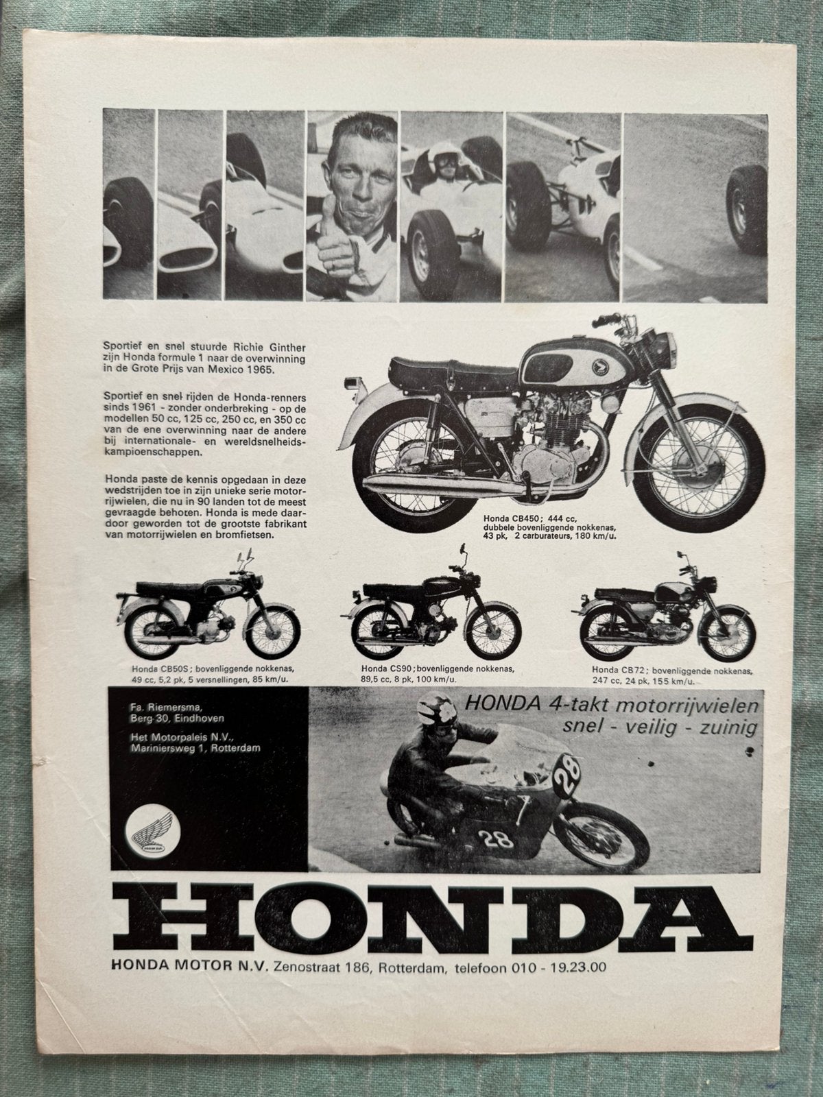 Advertentie Honda CB450 CB50S CS90 CB72, Ophalen of Verzenden, Zo goed als nieuw