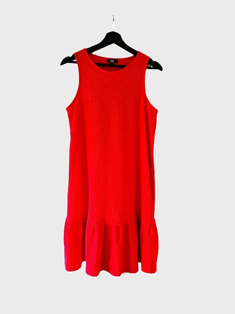Prachtige rode A-lijn jurk met structuur, mt S. Nieuwstaat!, Kleding | Dames, Jurken, Ophalen of Verzenden, Zo goed als nieuw
