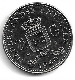 Nederlandse Antillen Gulden 1980, Postzegels en Munten, Munten | Nederland, Ophalen of Verzenden, Koningin Beatrix, 1 gulden