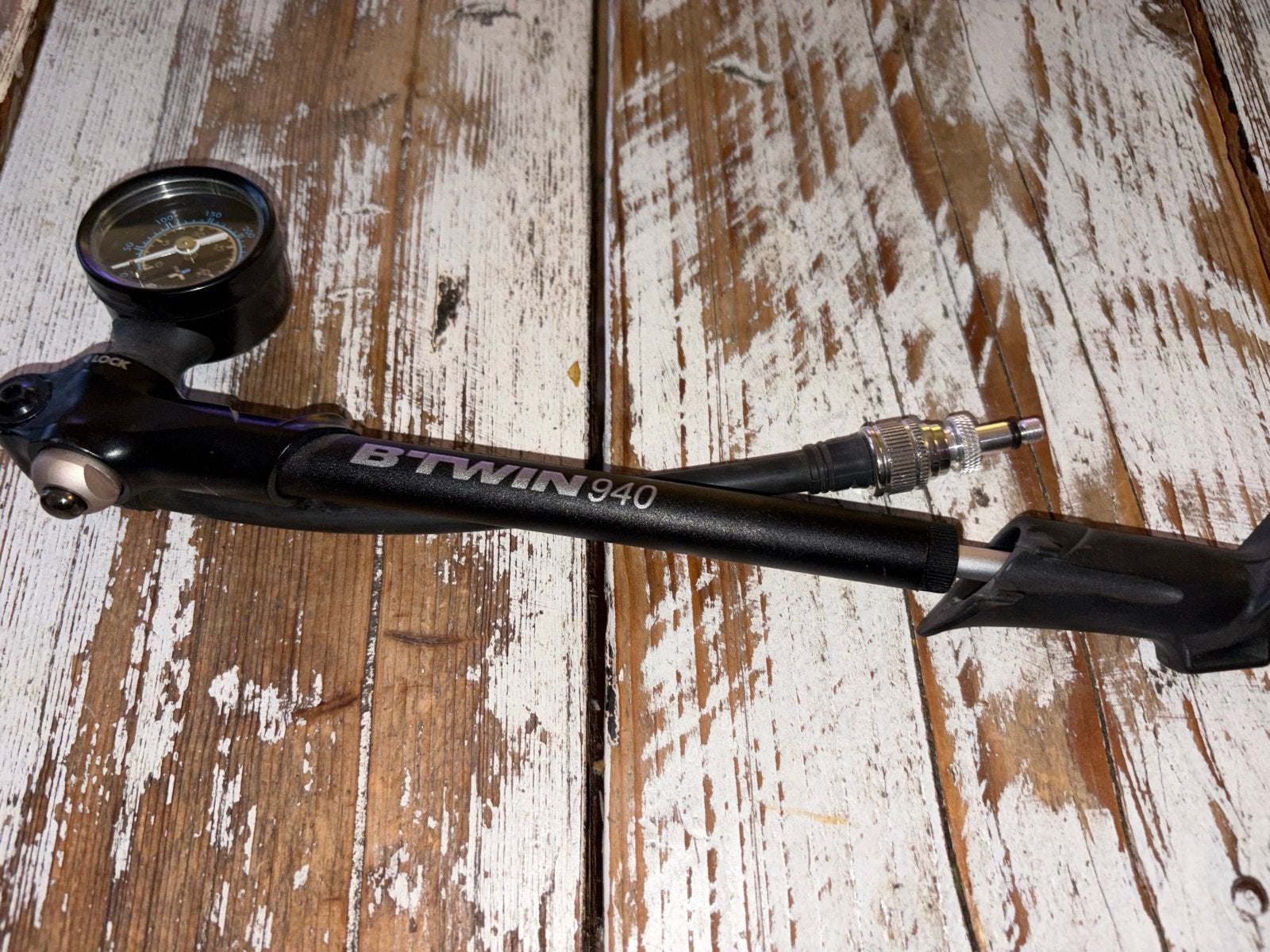 Btwin 940 Fiets Pomp met Drukmeter, Ophalen, Drukmeter, Gebruikt