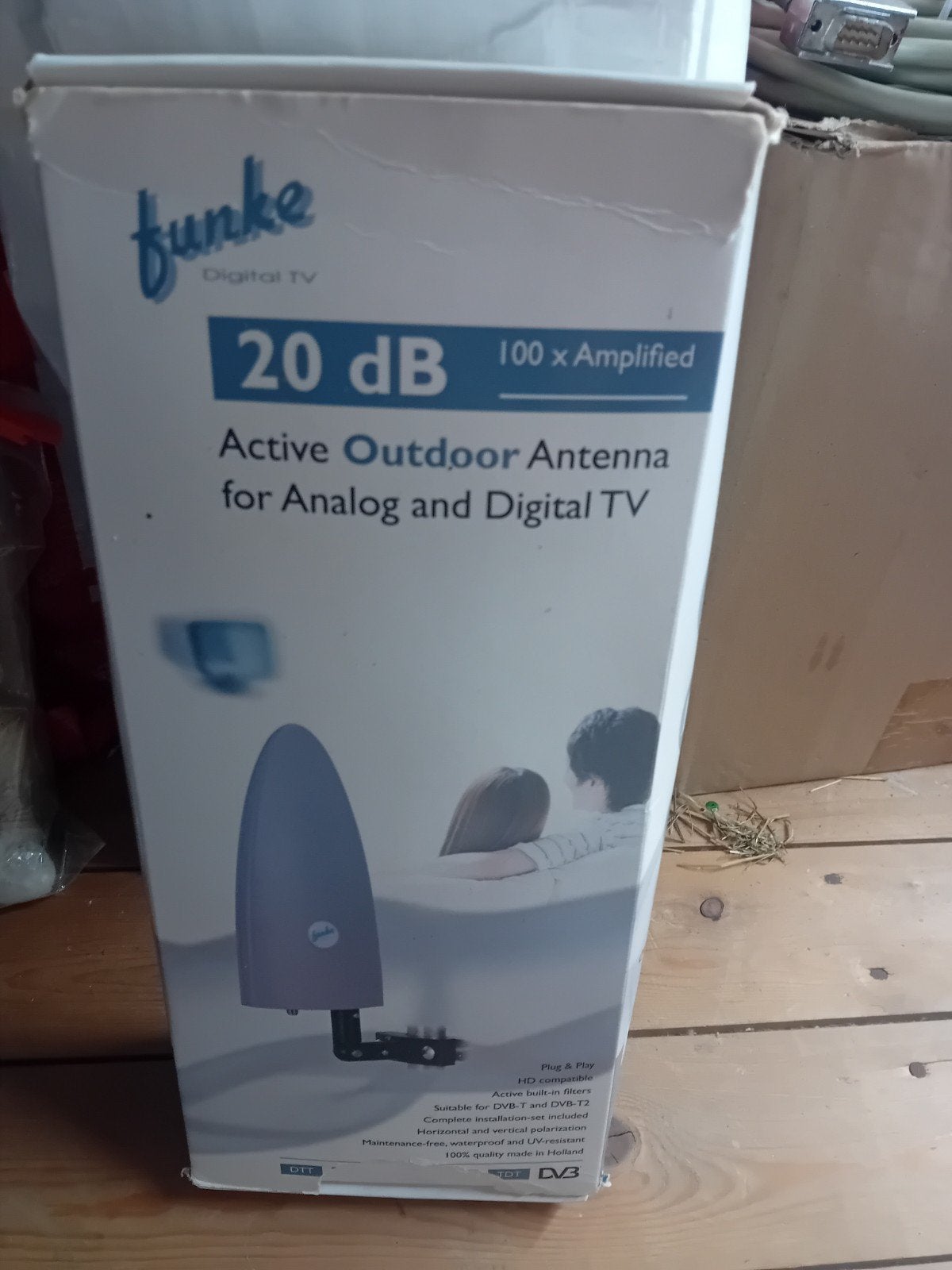 Funke 20 dB actieve buitenantenne voor analoge / digitale tv, Ophalen, Nieuw, Antenne