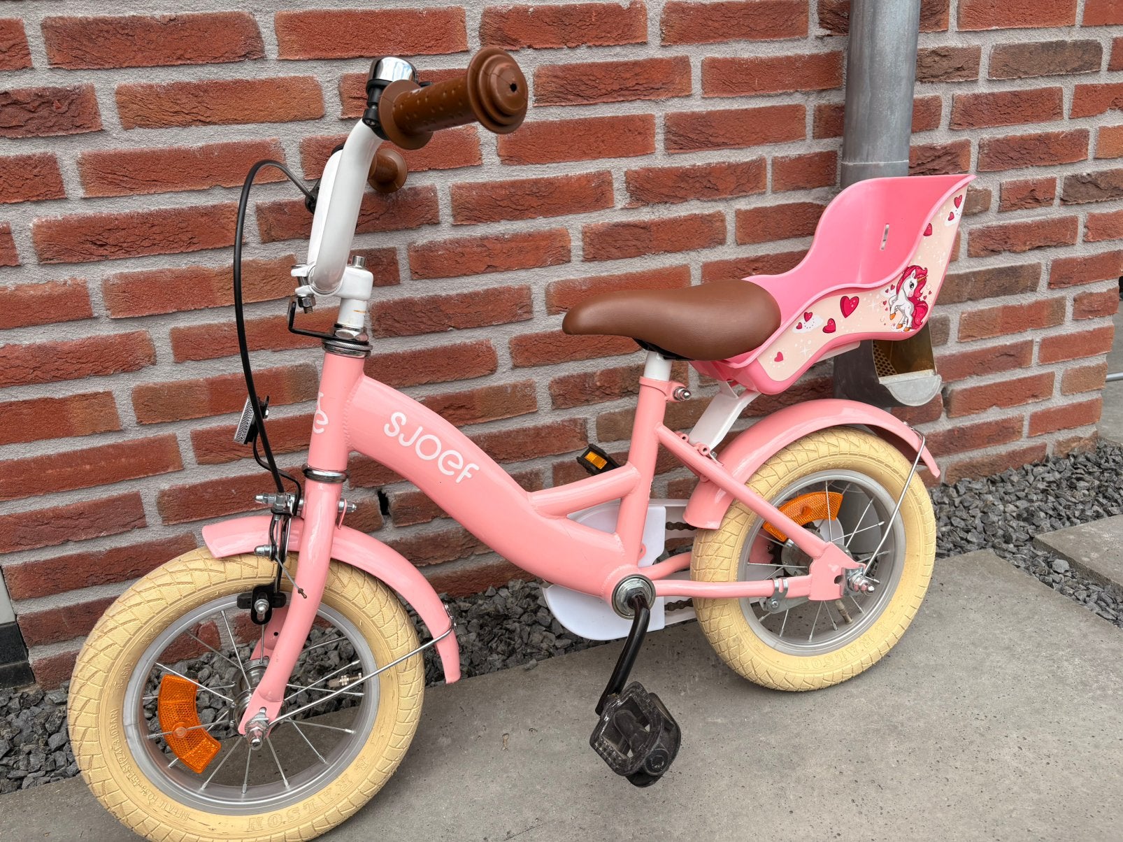 SJOEF Dolly Meisjesfiets 12 inch, Ophalen, Terugtraprem, Zijwieltjes, Gebruikt