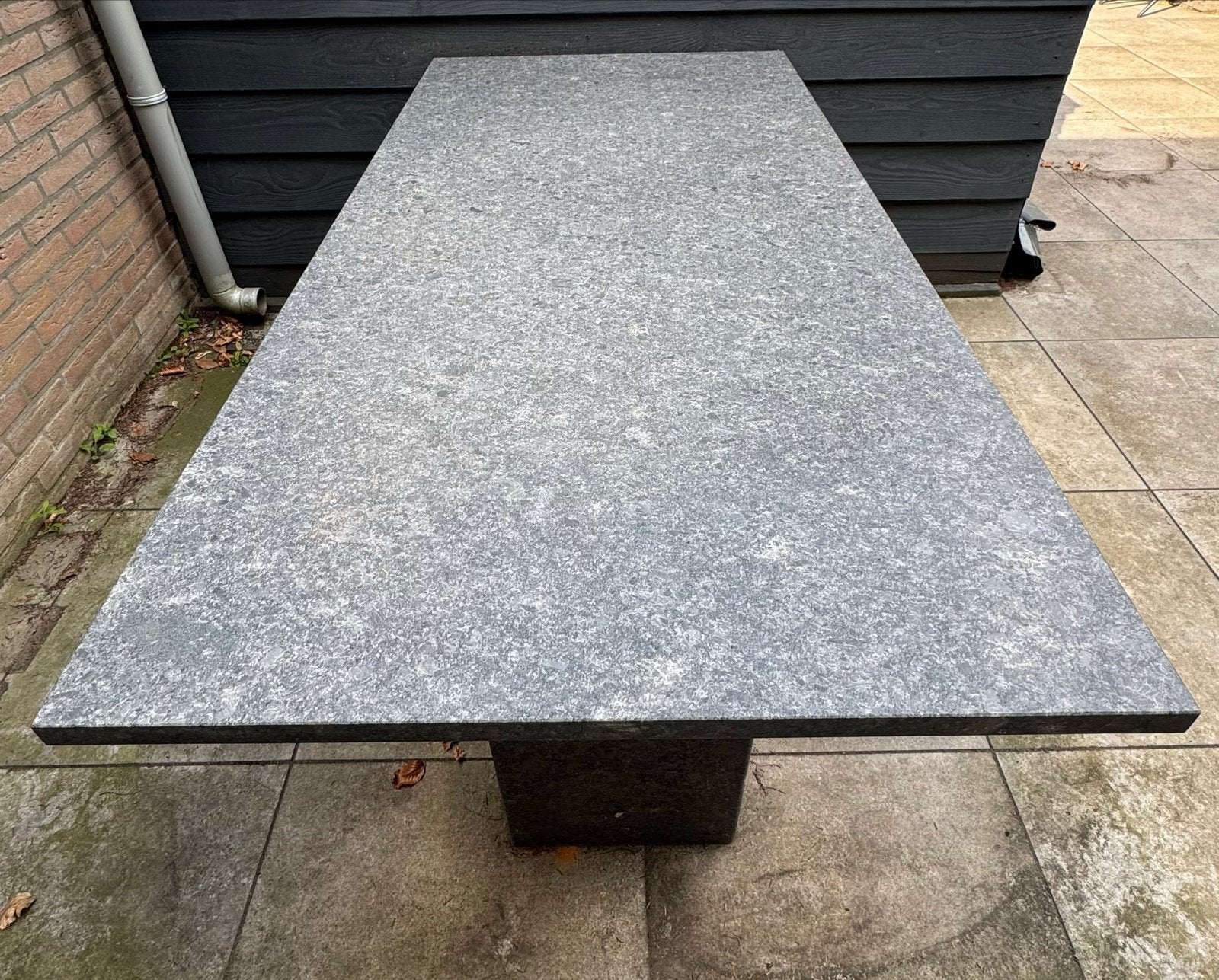 Natuurstenen (eet)tafel 180x90 cm, Tuin en Terras, Ophalen, Zo goed als nieuw, Rechthoekig, Overige materialen
