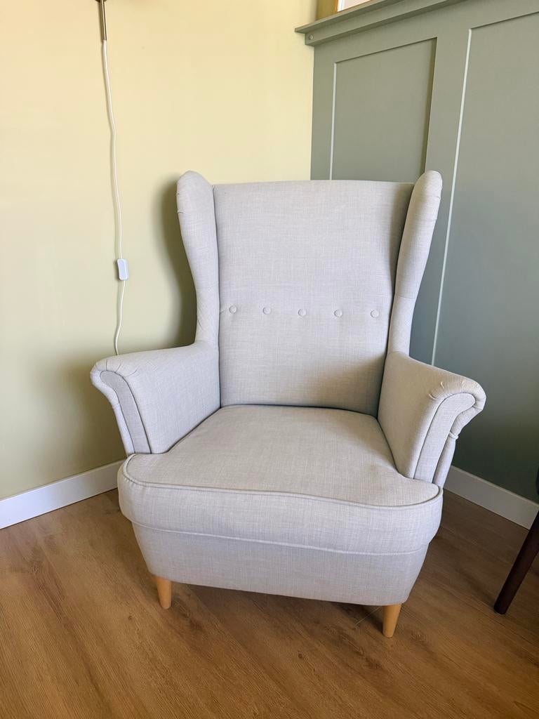 IKEA STRANDMON oorfauteuil beige, Ophalen, Gebruikt, Overige kleuren, Eén
