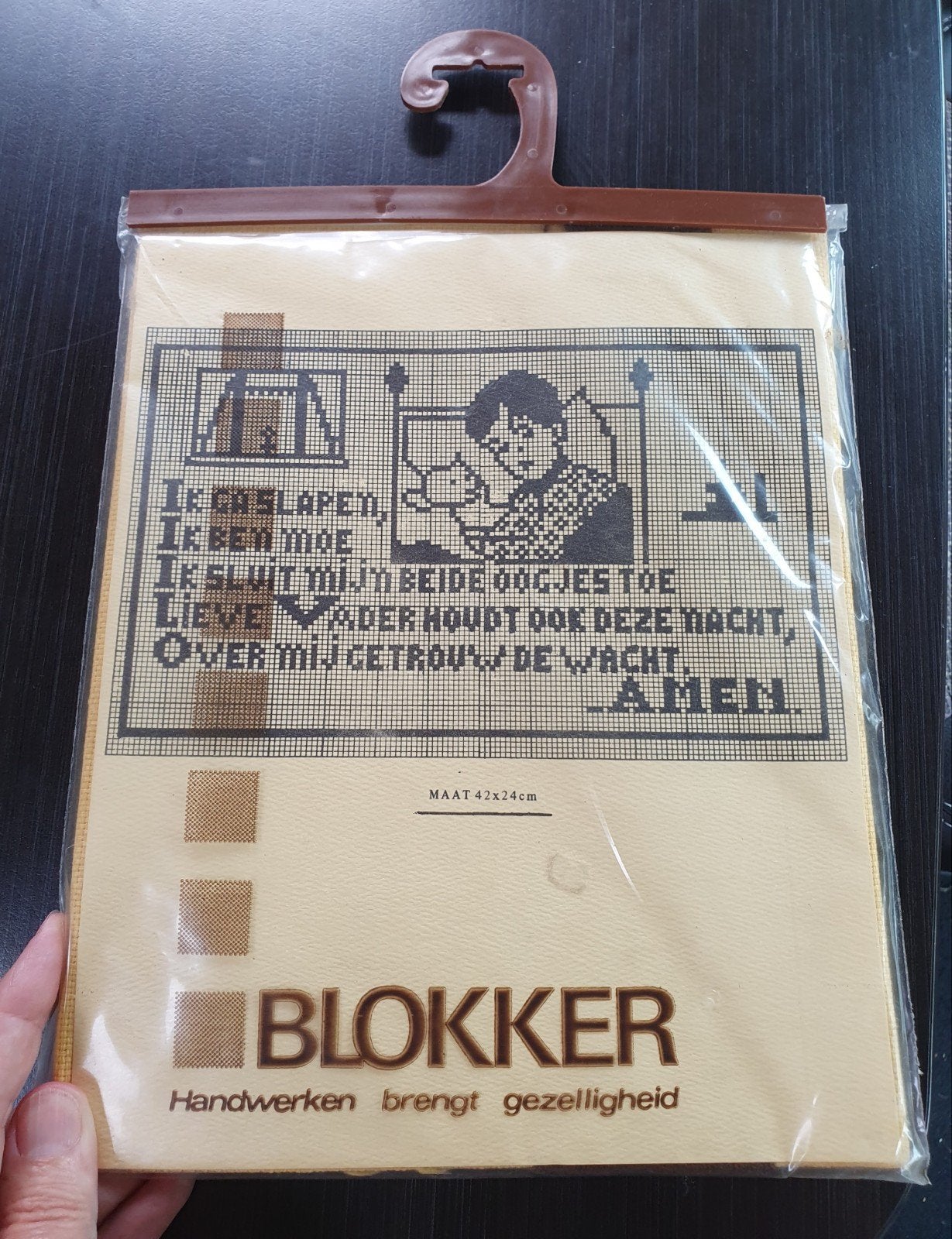 nieuw! vintage Blokker borduurpakket -ik ga slapen.., Verzenden, Nieuw, Borduurpakket
