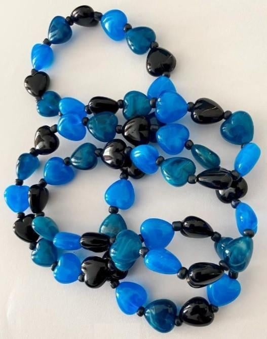 Mooie Vintage Hartjes Gemarmerde lucite kralen ketting, Sieraden, Tassen en Uiterlijk, Verzenden, Zo goed als nieuw, Overige kleuren