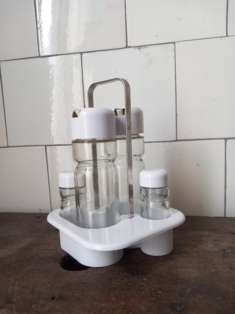 peper zout olie azijn vintage stel space age, valira spain, Ophalen of Verzenden