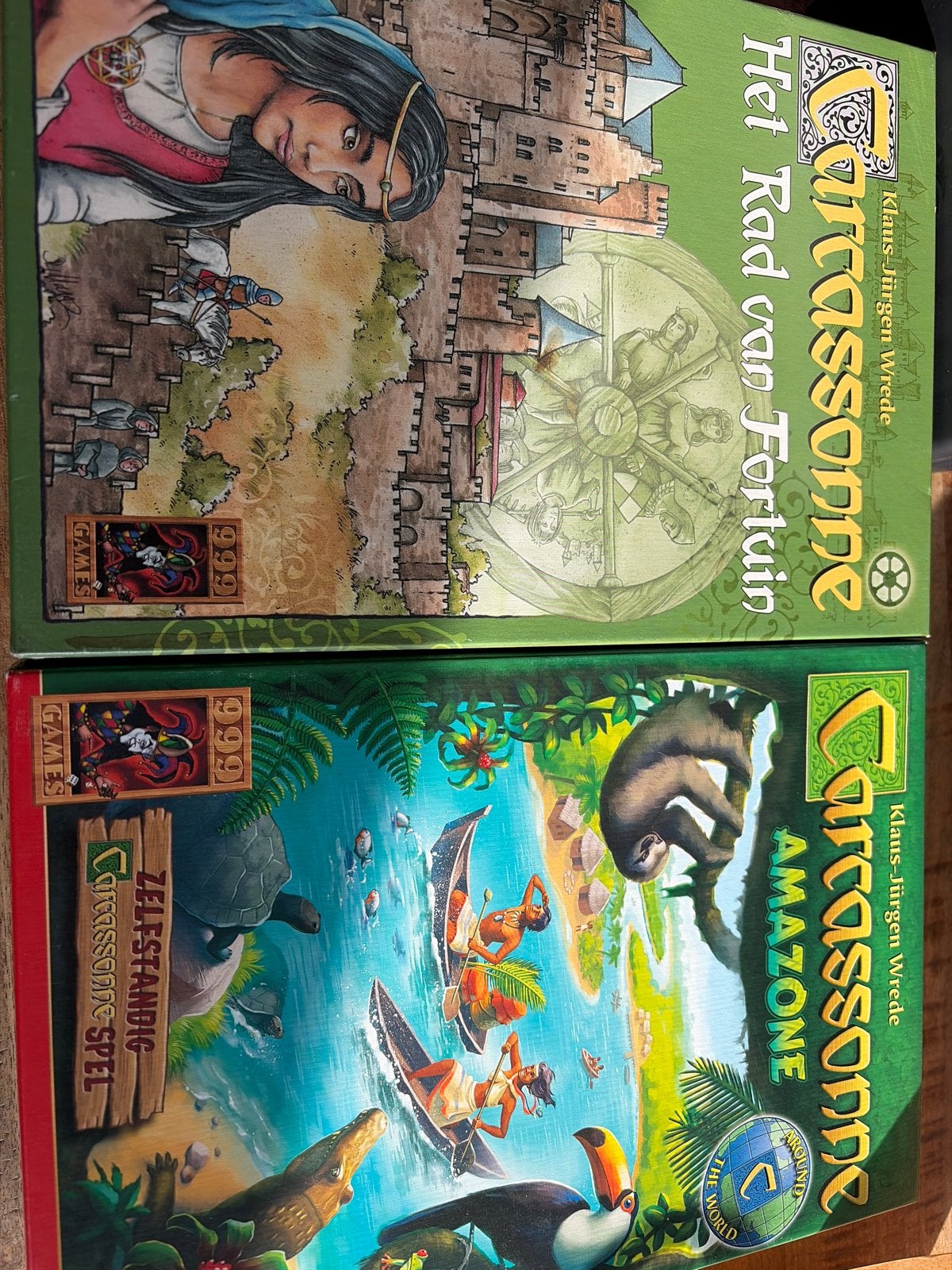 Carcassonne: Het Rad van Fortuin & Amazone, Drie of vier spelers, Ophalen of Verzenden, Zo goed als nieuw
