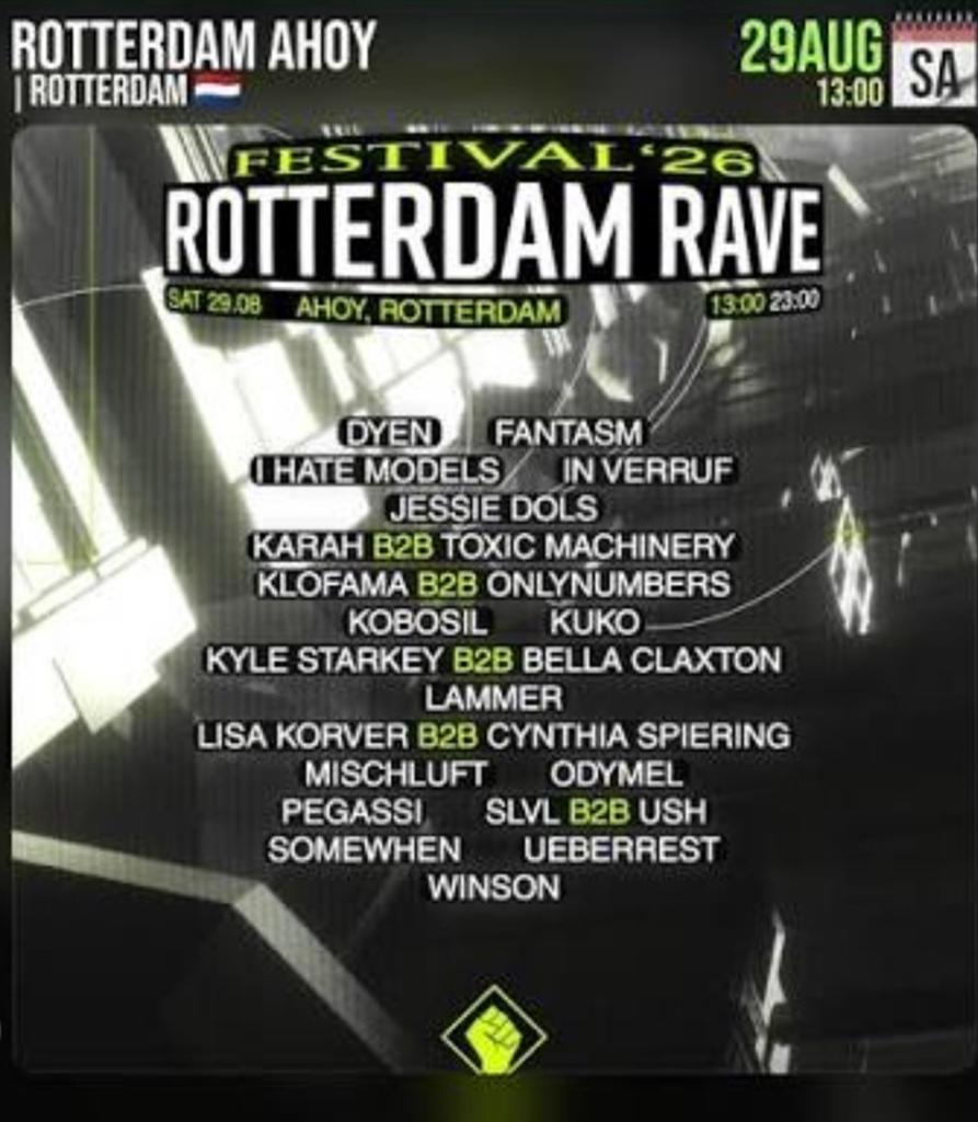 Kaartje Rotterdam Rave, Eén persoon, Augustus