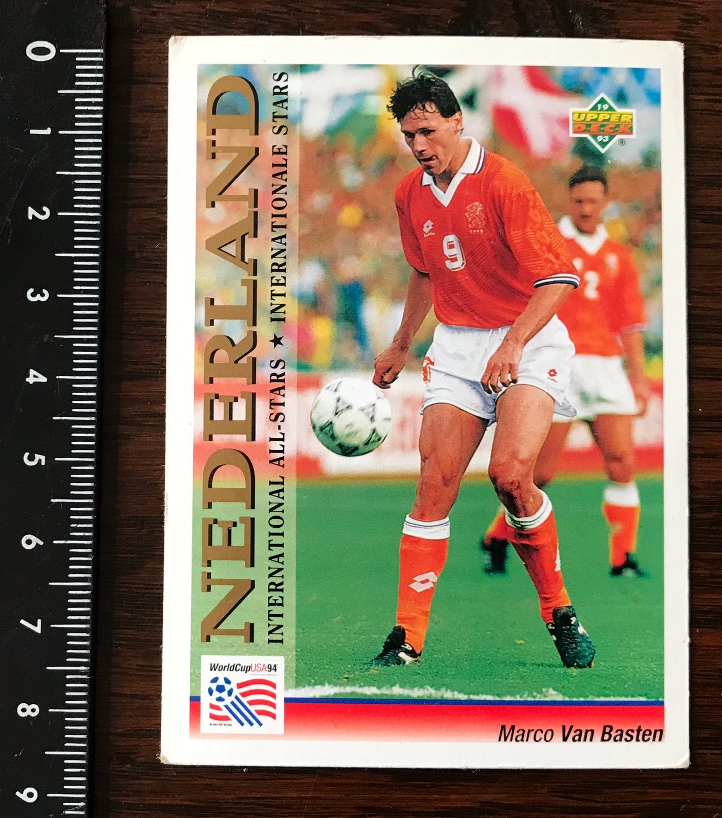 Oude Marco van Basten Kaart World Cup 94 USA, Ophalen of Verzenden, Zo goed als nieuw, Buitenlandse clubs, Poster, Plaatje of Sticker