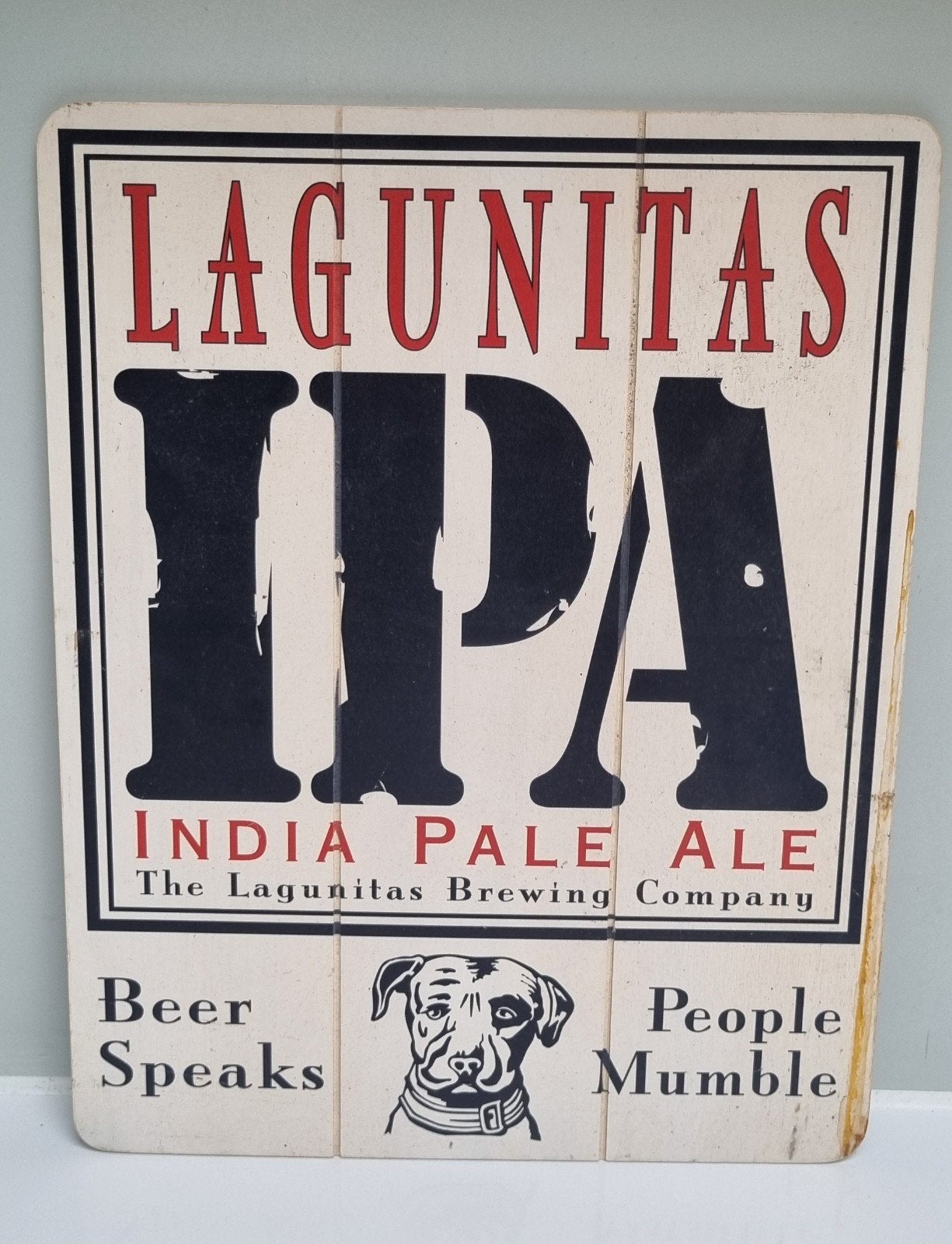 Lagunitas Ipa bier reclamebord bord hout, Ophalen of Verzenden, Gebruikt, Reclamebord