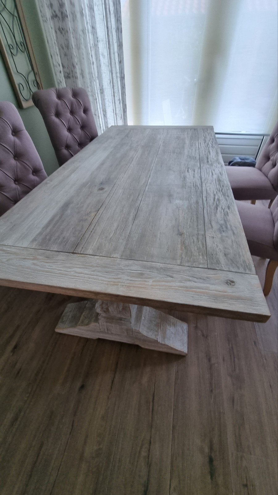 Robuuste houten tafel 100x200, Huis en Inrichting, Tafels | Eettafels, Ophalen, Gebruikt, 200 cm of meer, 50 tot 100 cm