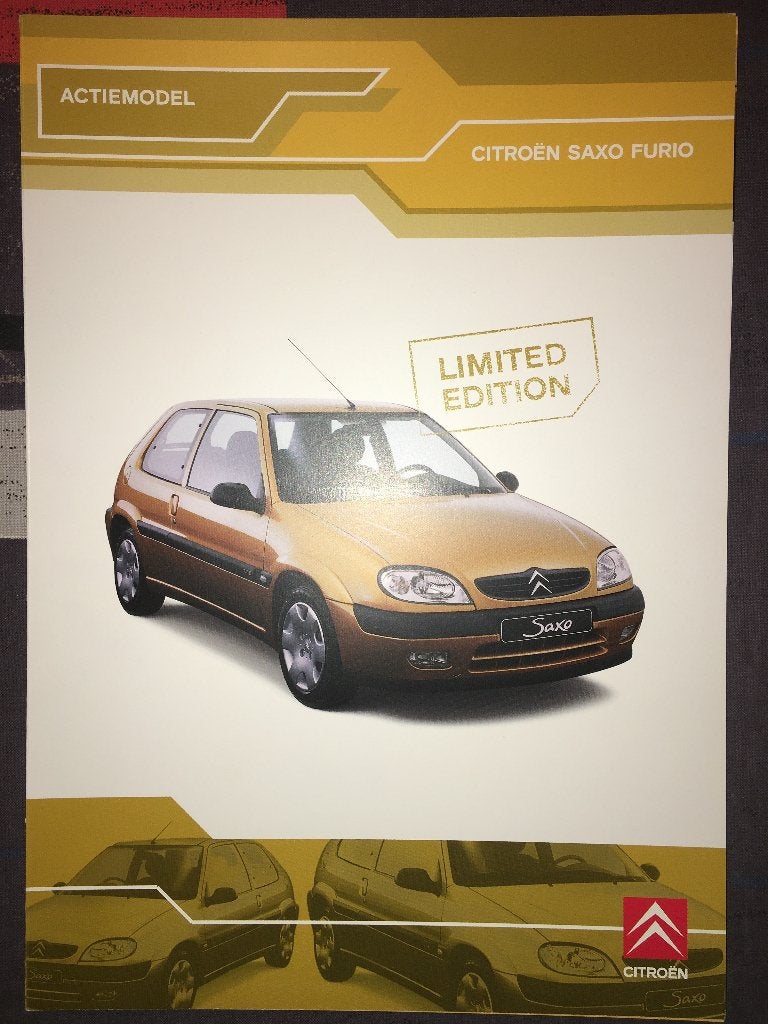 5x Citroën Saxo brochures folders Nederland Furio 538 Sport, Boeken, Ophalen of Verzenden, Zo goed als nieuw, Citroën
