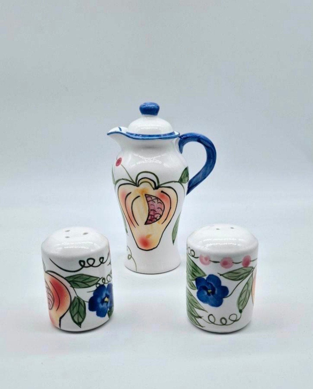 Keramische Keukenset: Azijn/Olie & Zout/Peper, Ophalen of Verzenden, Steen/keramiek, Meerkleurig, Overige merken