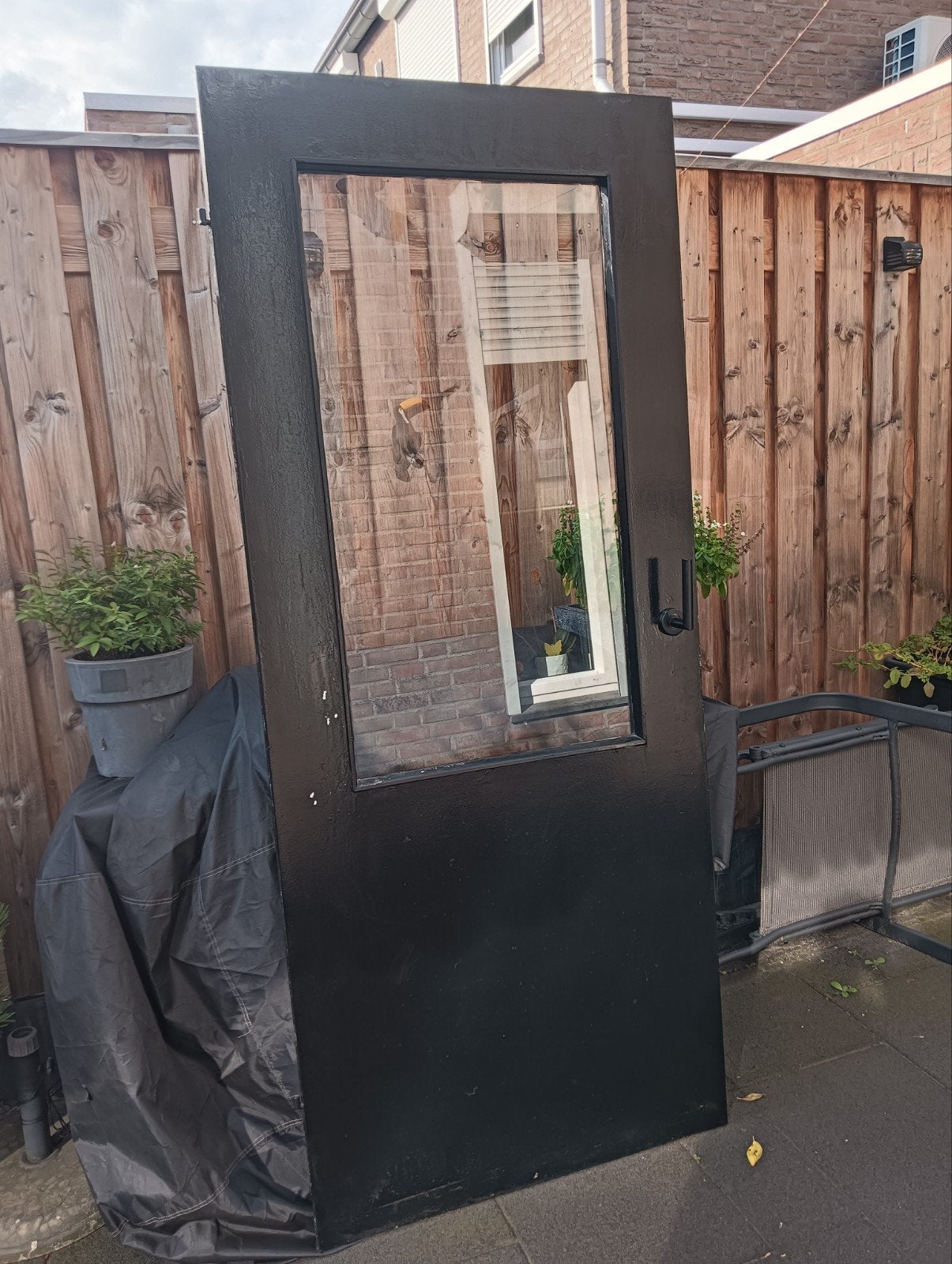 Opknappertje: Binnendeur opdek links met glas, Ophalen, Gebruikt, 80 tot 100 cm, Binnendeur