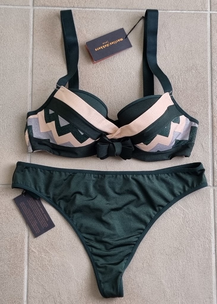 Marlies Dekkers voorgevormde bh en string 75B en L, Marlies Dekkers, Ophalen of Verzenden, Groen, Setje