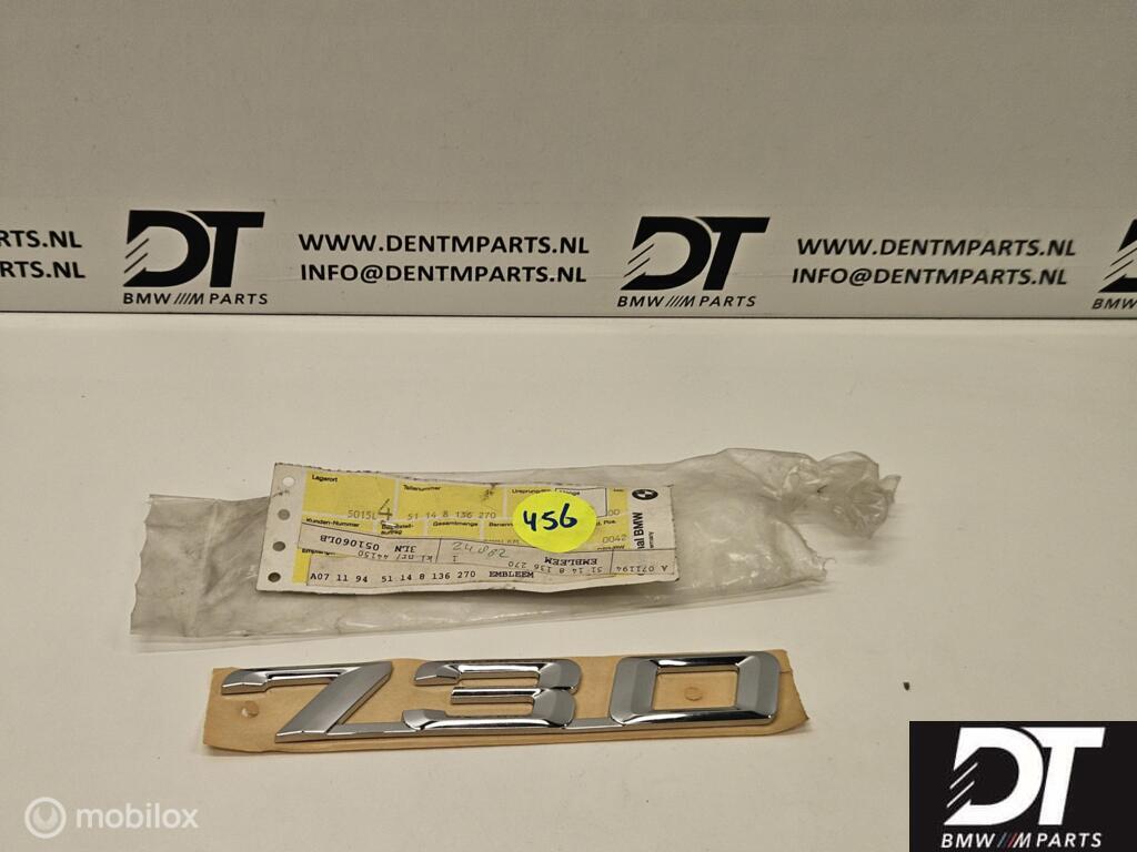 Embleem achter "730" BMW E32 E38 51148136270, Nieuw, Ophalen of Verzenden