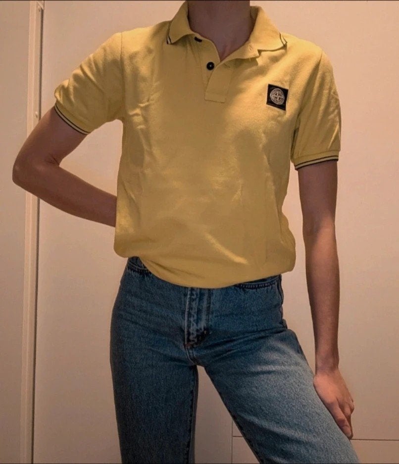 Stone Island Gele Polo - Maat 164 (Junior) of dames maat XS, Ophalen of Verzenden, Gedragen, Geel