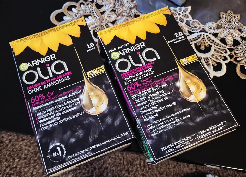 Nieuwe Garnier Olia haarverf - 2 kleuren (1.0 en 2.0), Ophalen of Verzenden, Nieuw, Overige typen
