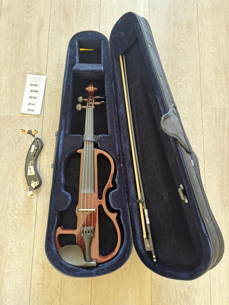 Leonardo Elektrische Viool EV-50-W met koffer en accessoires, Muziek en Instrumenten, Ophalen of Verzenden, Zo goed als nieuw